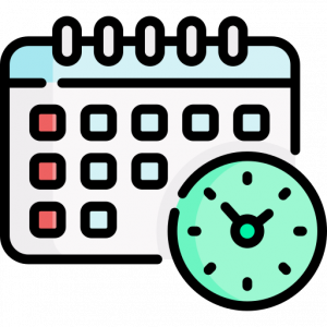 Icono de agenda y reloj